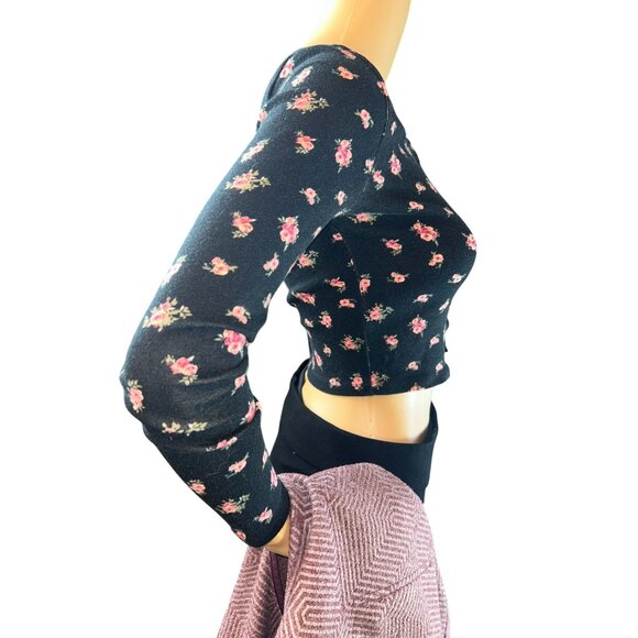 Sugar Moon Womens Long Sleeve Knit Cardigan Size S Floral Coquette - Picture 5 of 7